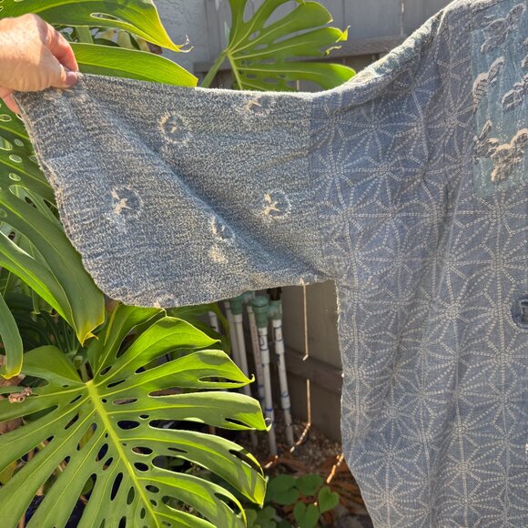 Magnolia Pearl Denim Blue Linen Good Fortune Kimono - Picture 7 of 16